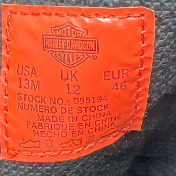 Harley Davidson Men Booker Boots Black Leather Motorcycle Boots Size 13 - Picture 10 of 16